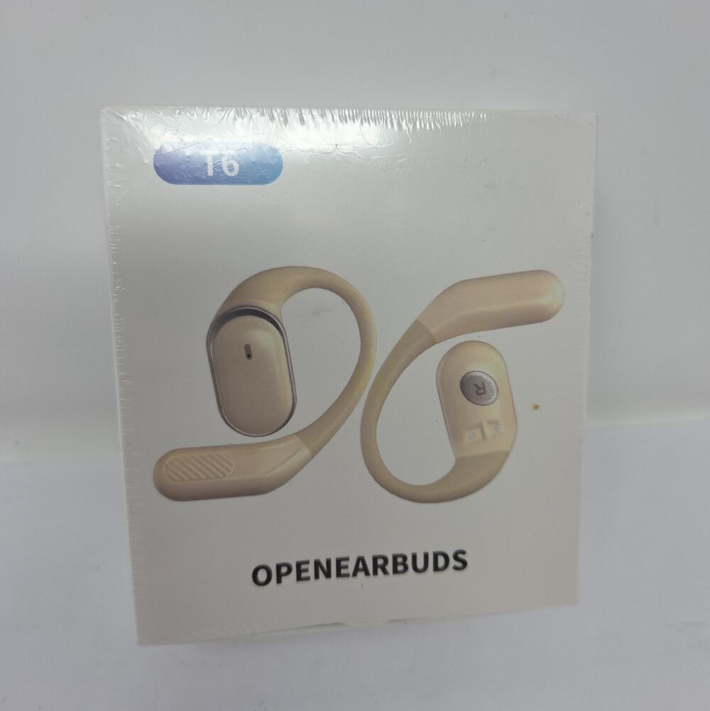T6 Open Ear Wireless Earbuds Headphones Beige ios android windows bluetooth